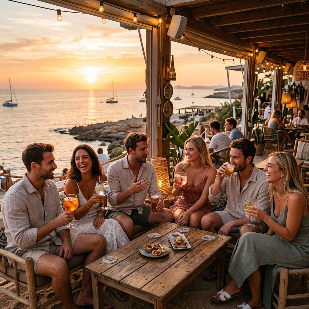 Sunset drinks in Ibiza